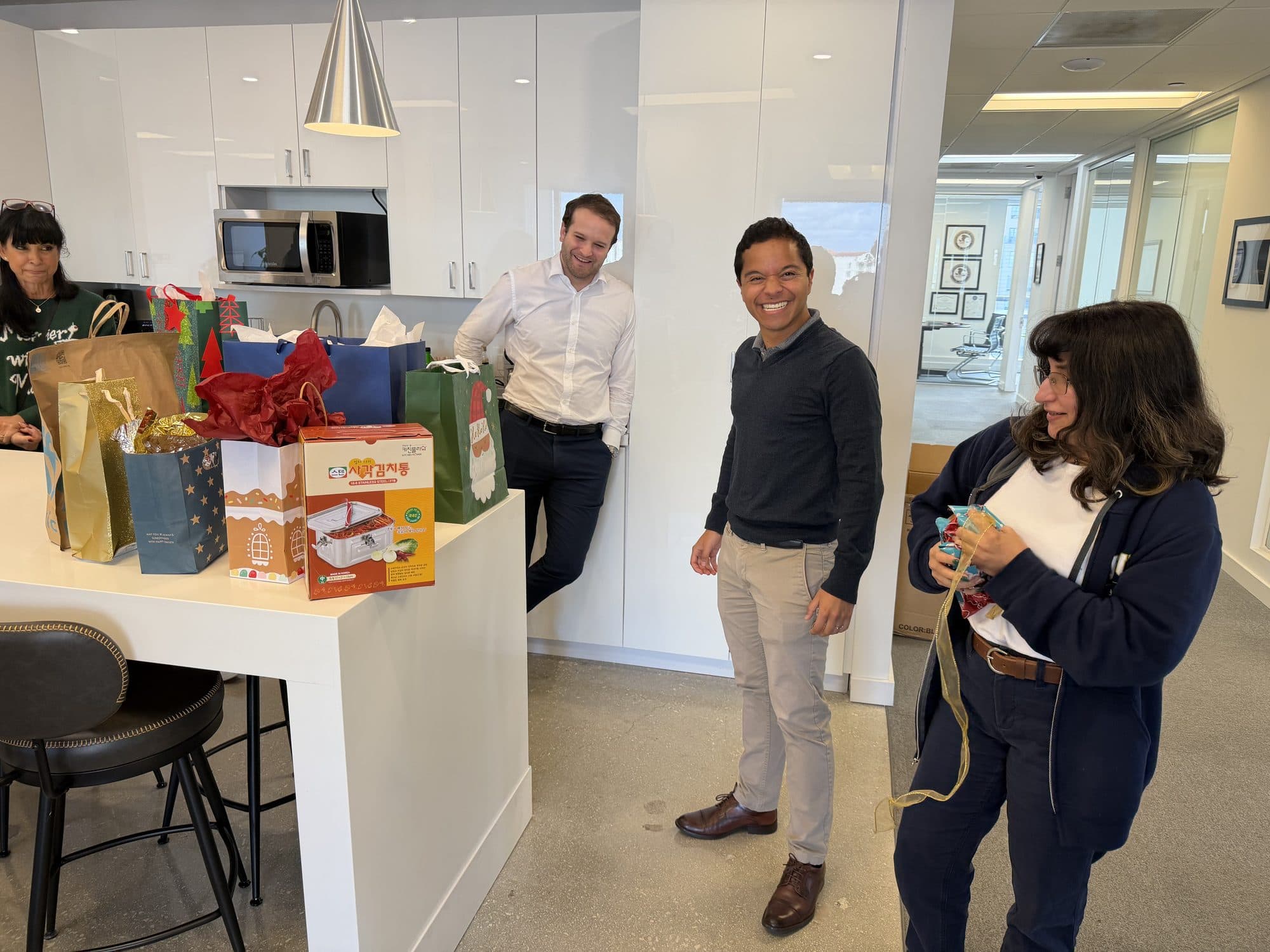 Holiday gift exchange at the office
