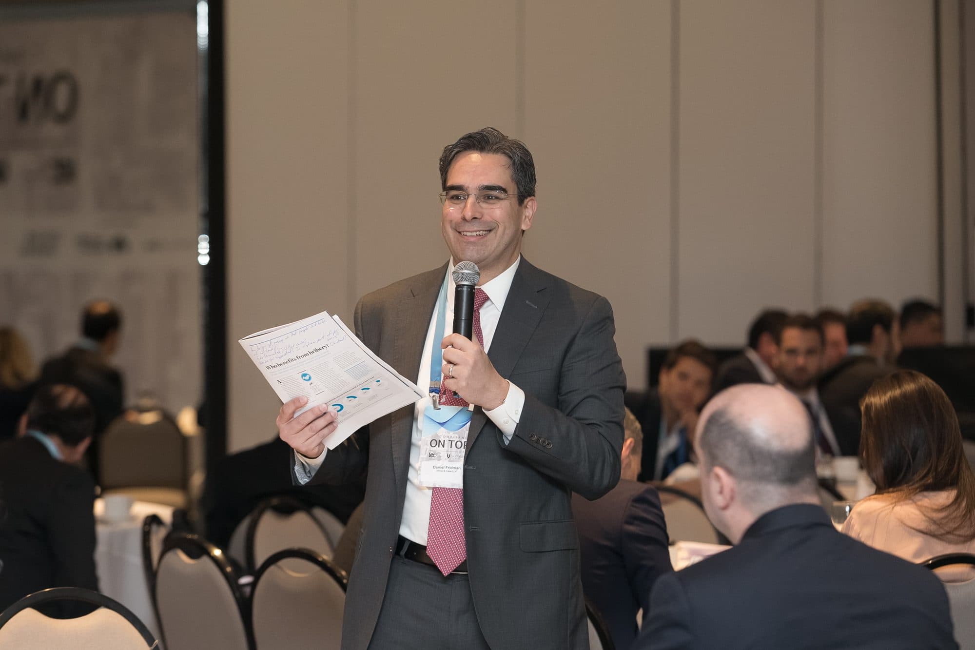 Taking questions from the floor at Compliance on Top, São Paulo